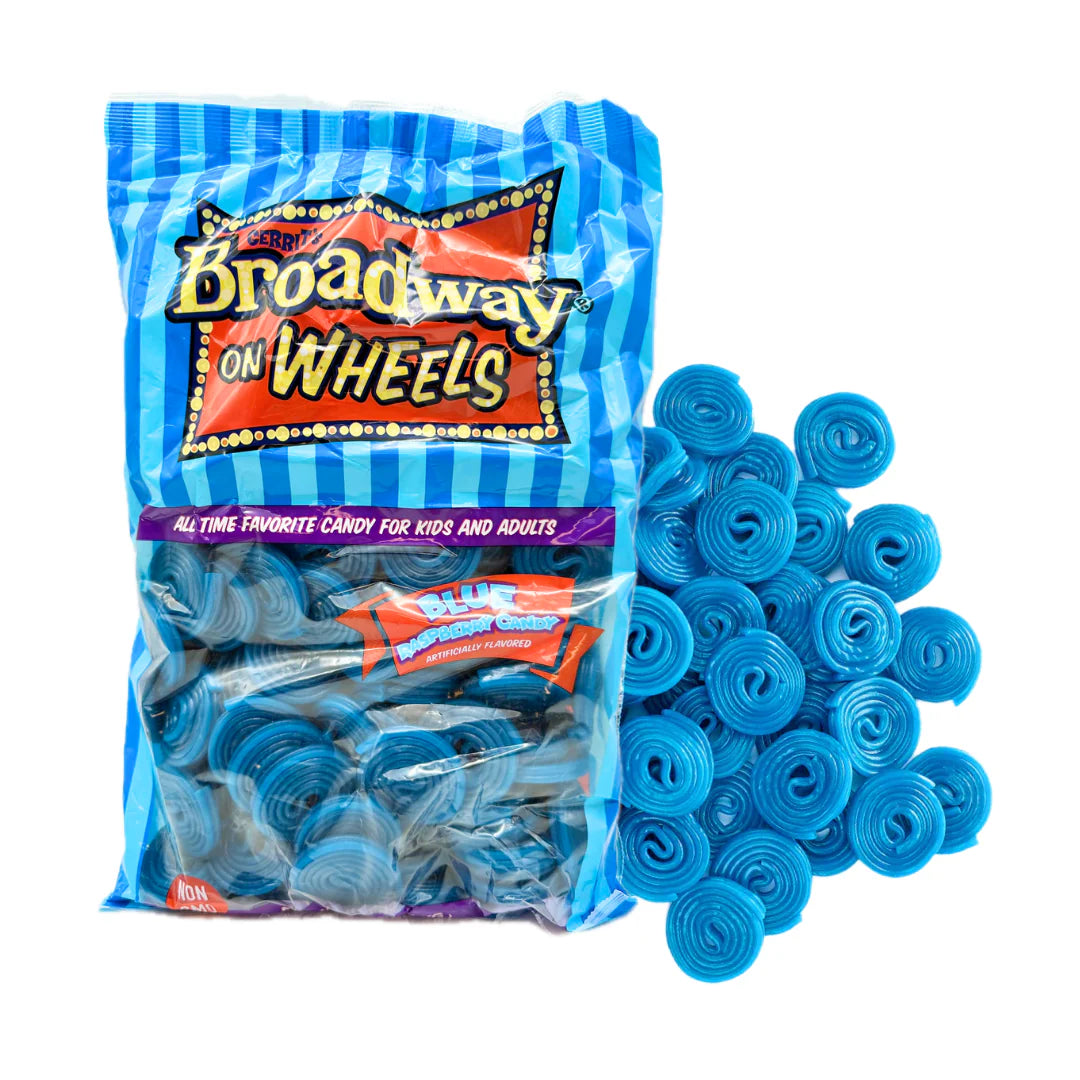 Gerrit's Broadway on Wheels Licorice Wheels- Blue Raspberry 4lb Bag