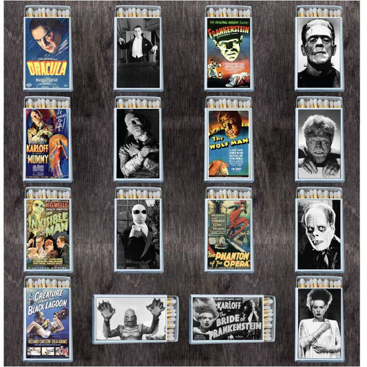 Monster Movie Poster and Still Matchbox Set • Candle Acc