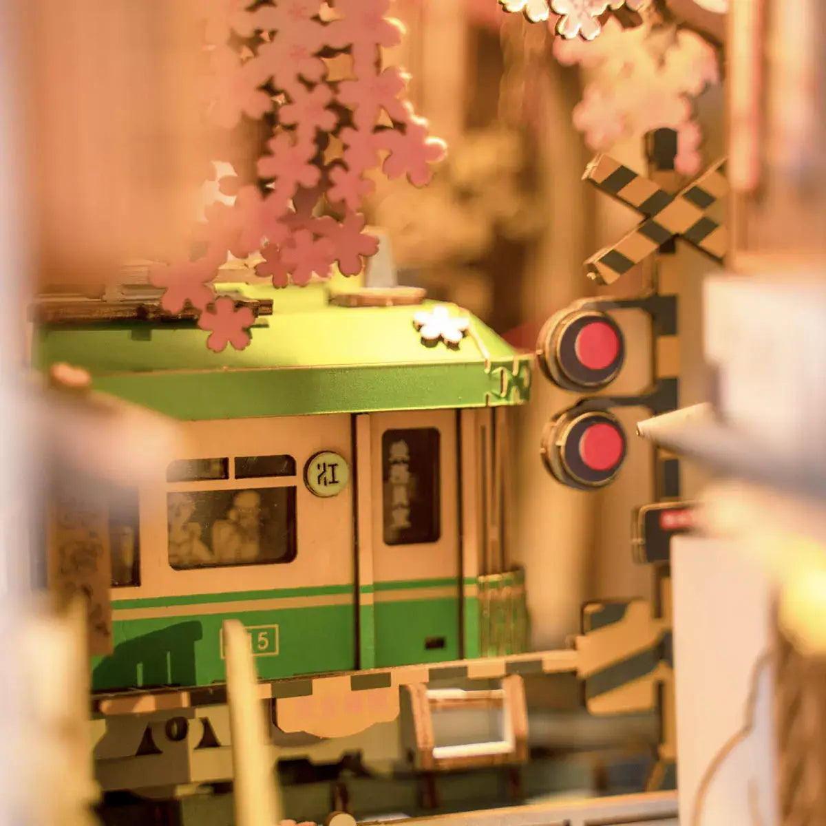 DIY Miniature House Book Nook Kit: Sakura Densya