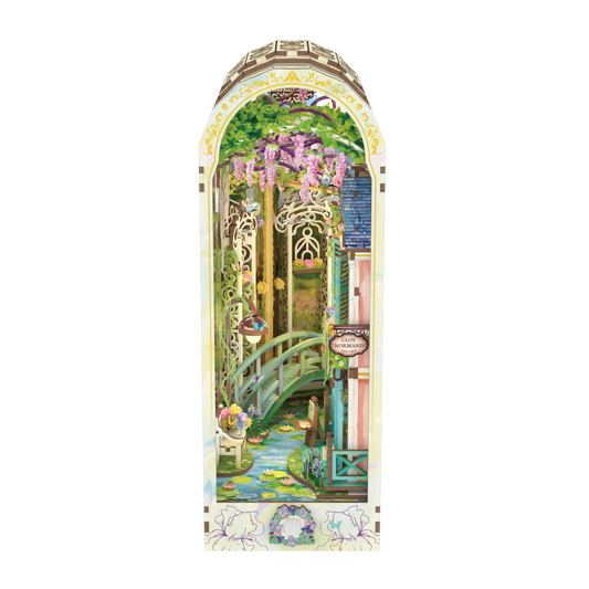 DIY Book Nook Kit: Giverny Garden w/ Dust Cover