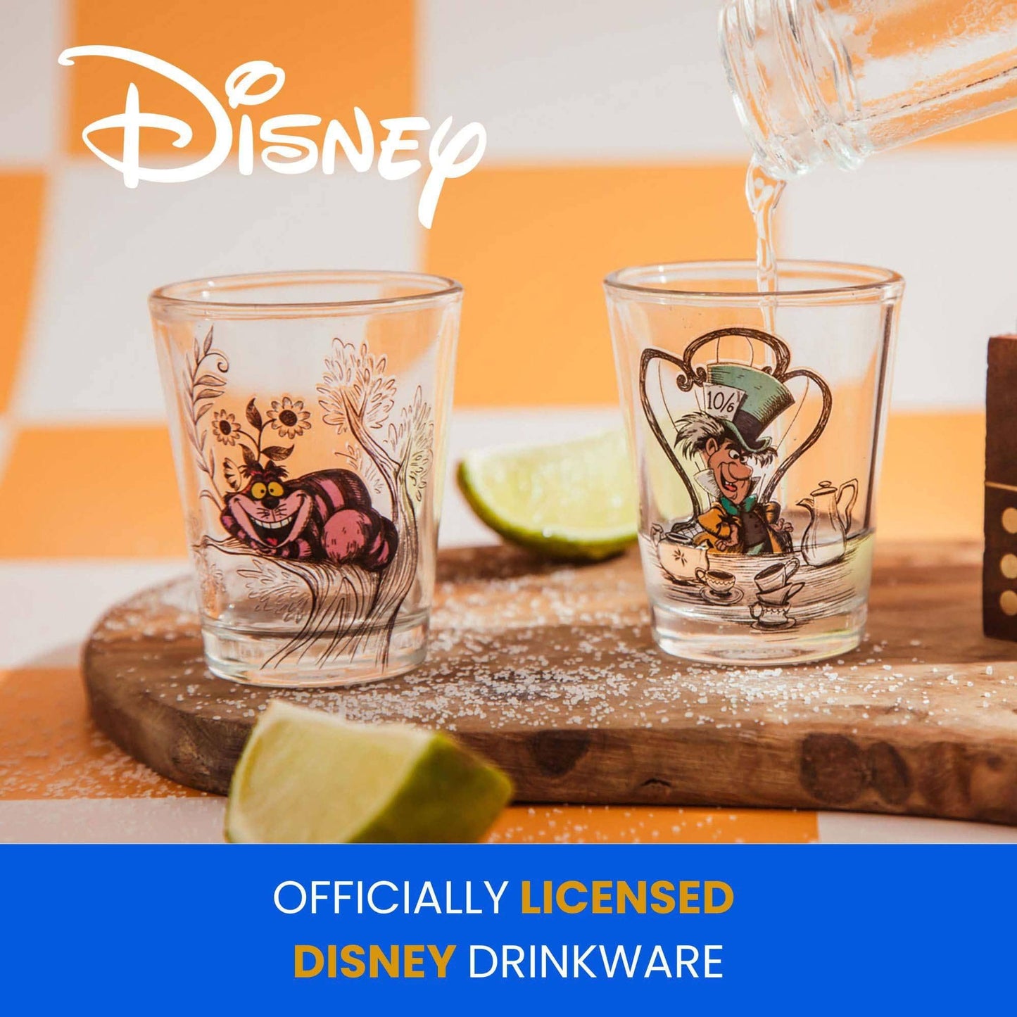 Toynk - Alice in Wonderland 4 Piece 1.5oz Mini Glass Set