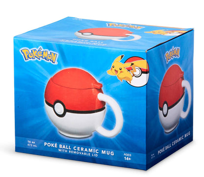 Toynk - Pokemon Pokeball Ceramic Coffee Mug with Lid