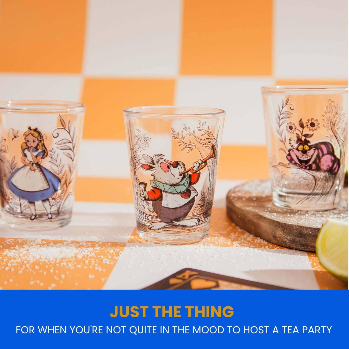 Toynk - Alice in Wonderland 4 Piece 1.5oz Mini Glass Set