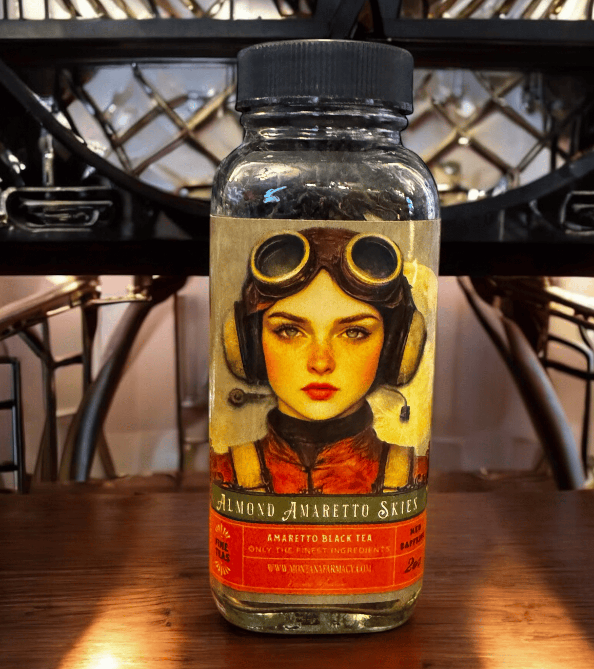 Amaretto Skies Almond Amaretto Deep Etherial Tea in Glass Ja