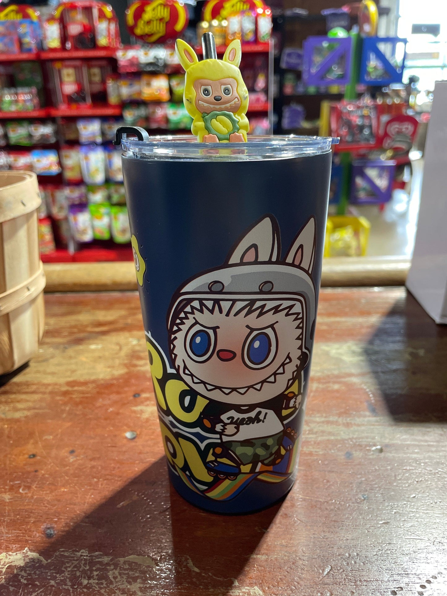 Labubu Inspired 20oz Tumbler Stainless Steel Coffee Cup 3D Print Cute Cartoon Insulated Travel Mug with Splash-Proof Lid for Ice Drinks and Hot Beverage Smoothie Cup