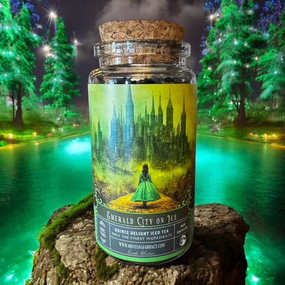 Emerald City on Ice Wizard in Oz  Quince tea Apothecary Jar