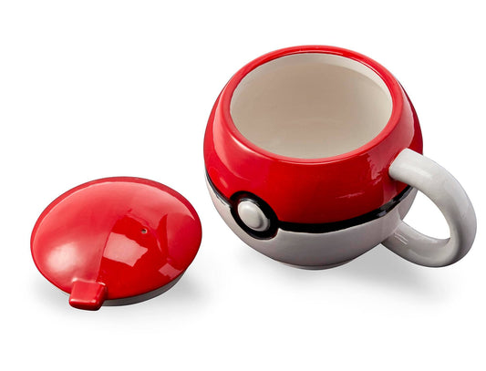 Toynk - Pokemon Pokeball Ceramic Coffee Mug with Lid