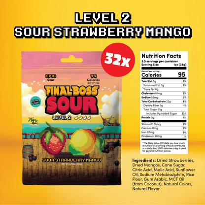 Final Boss Sour - Final Boss Sour Arcade Floor Display (64 Count)