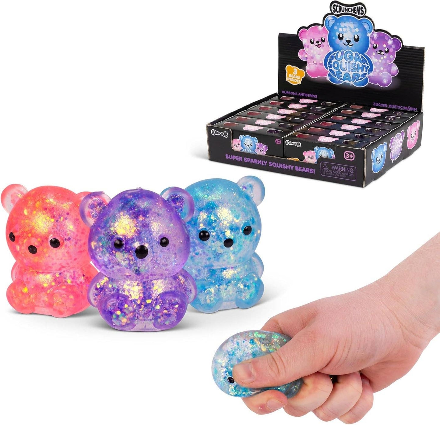 Showcase - Scrunchems® Sugar Diddy Bears Squishy Fidget Toy (3pc)