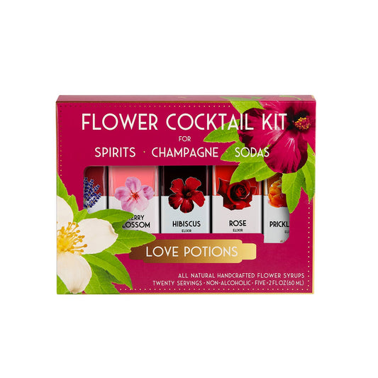 Love Potions Cocktail Kit. 5-Pack Flower Syrups.