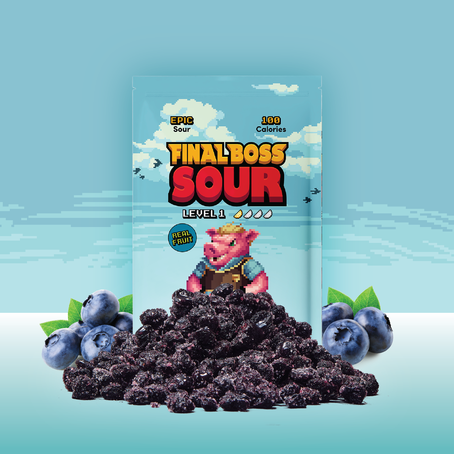 Final Boss Sour - Level 1 Sour Blueberry Retail Display PDQ (12 Count)