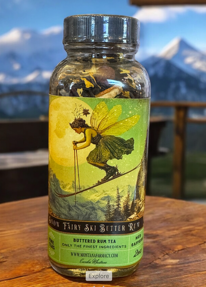 Snow fairy Ski Butter Rum Pray for Snow Tea Alpine Adventure