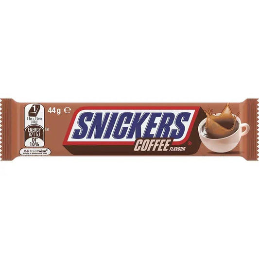 Snickers Australia Coffee Flavoured Chocolate Bar 44g, case 25 ct