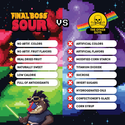 Final Boss Sour - Variety Sour Mango Dipper (4-Pack) - Real Dried Fruit Candy