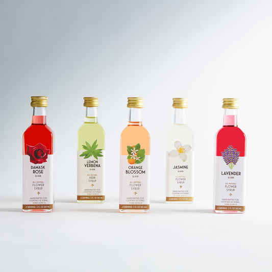 Tea Lovers Cocktail Kit. 5-Pack Flower Syrups.