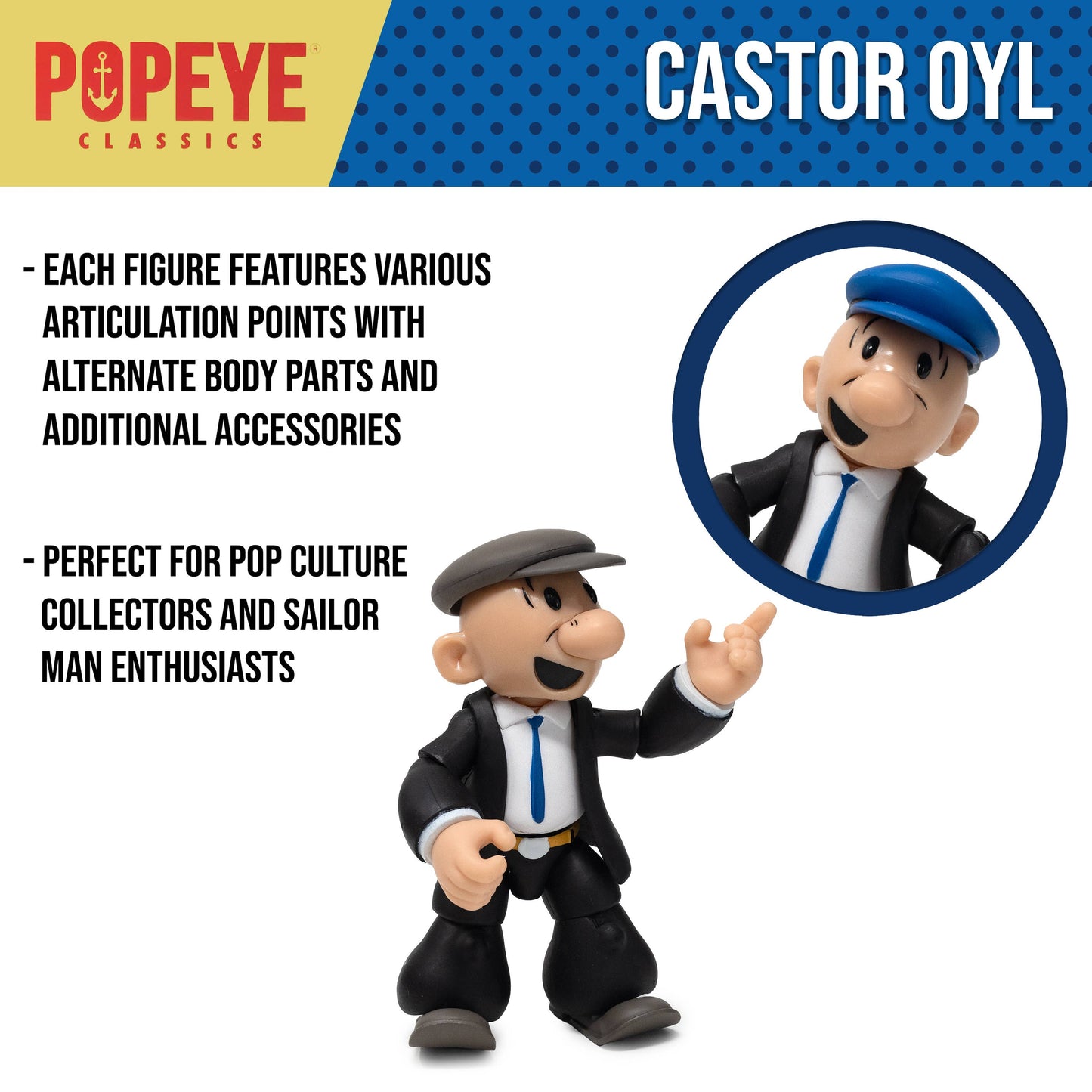 Boss Fight Studio: Action Figures and Collectibles - Popeye Classics Action Figure: Castor Oyl