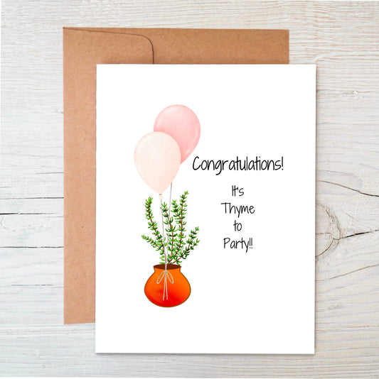 Plantable Card | Congratulations Card | Thyme Card | Eco