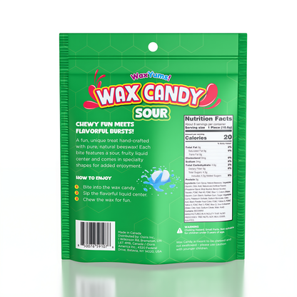 WaxYums! Chewy Gushing Sour Wax Candy Bag 2.9oz