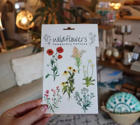 Temporary Tattoo Sheet | Wildflowers | Flower Tattoo | Color