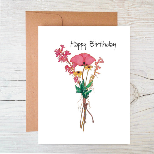 The Raven’s Edge Studio - Wildflower Seed Birthday Card: Eco Plantable, Rustic Bouquet