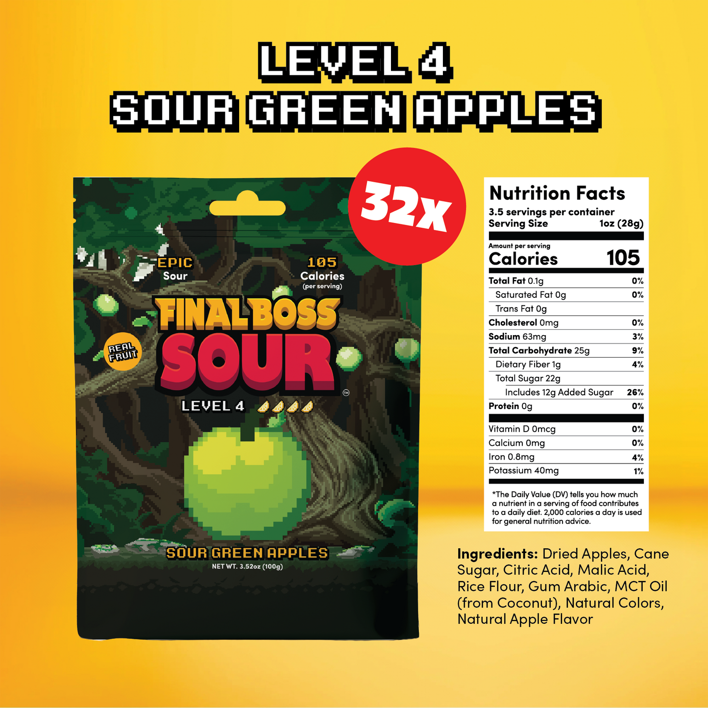 Final Boss Sour - Final Boss Sour Arcade Floor Display (64 Count)