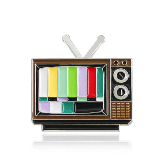 Retro TV Pin Cartoon Brooch Enamel