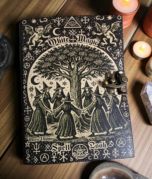 White Magic Leather Handmade Journal