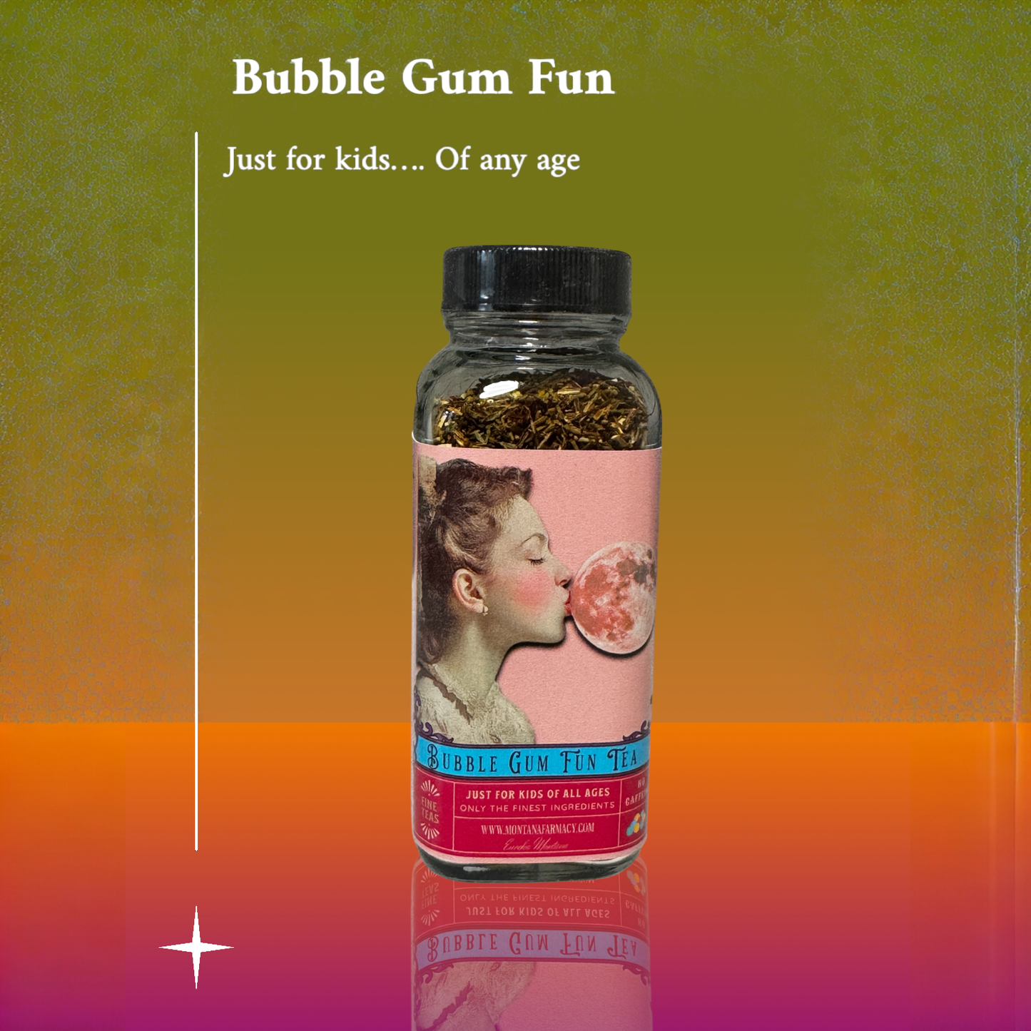 Montana Farmacy - Bubble Gum Fun K-pop the Moon Tea in glass Jar