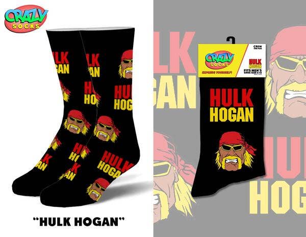Hulk Hogan -  Crazy Socks - Mens Crew Folded
