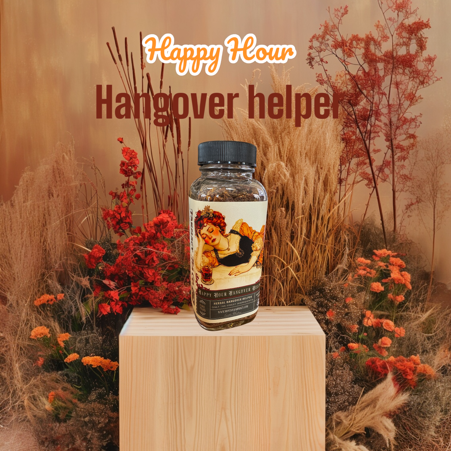 Happy Hour Hangover Helper Herbal Tea victorian Tea Jar West