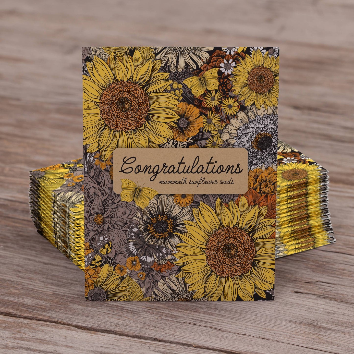 Congratulations Warm - Mammoth Sunflower Seed Packets