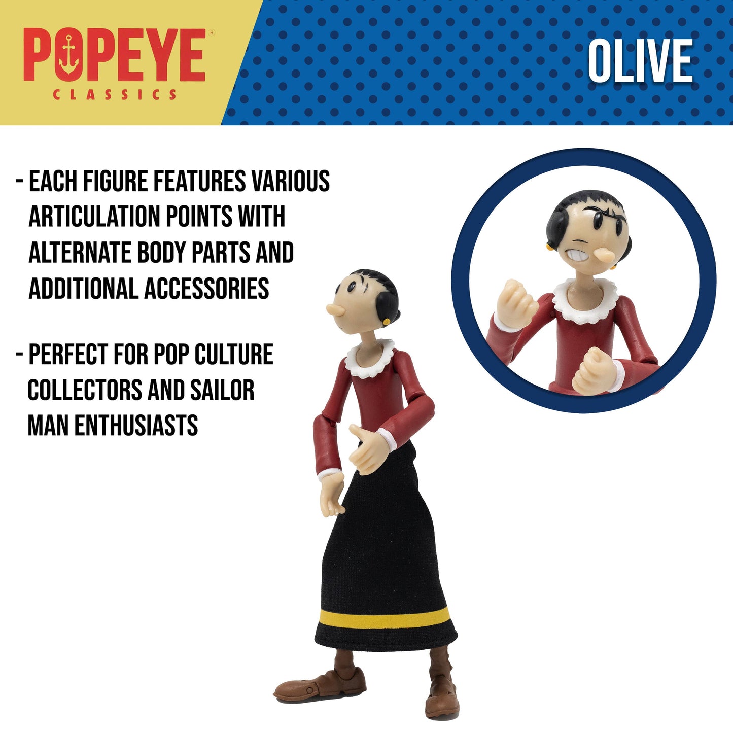 Boss Fight Studio: Action Figures and Collectibles - Popeye Classics Action Figure: Olive Oyl
