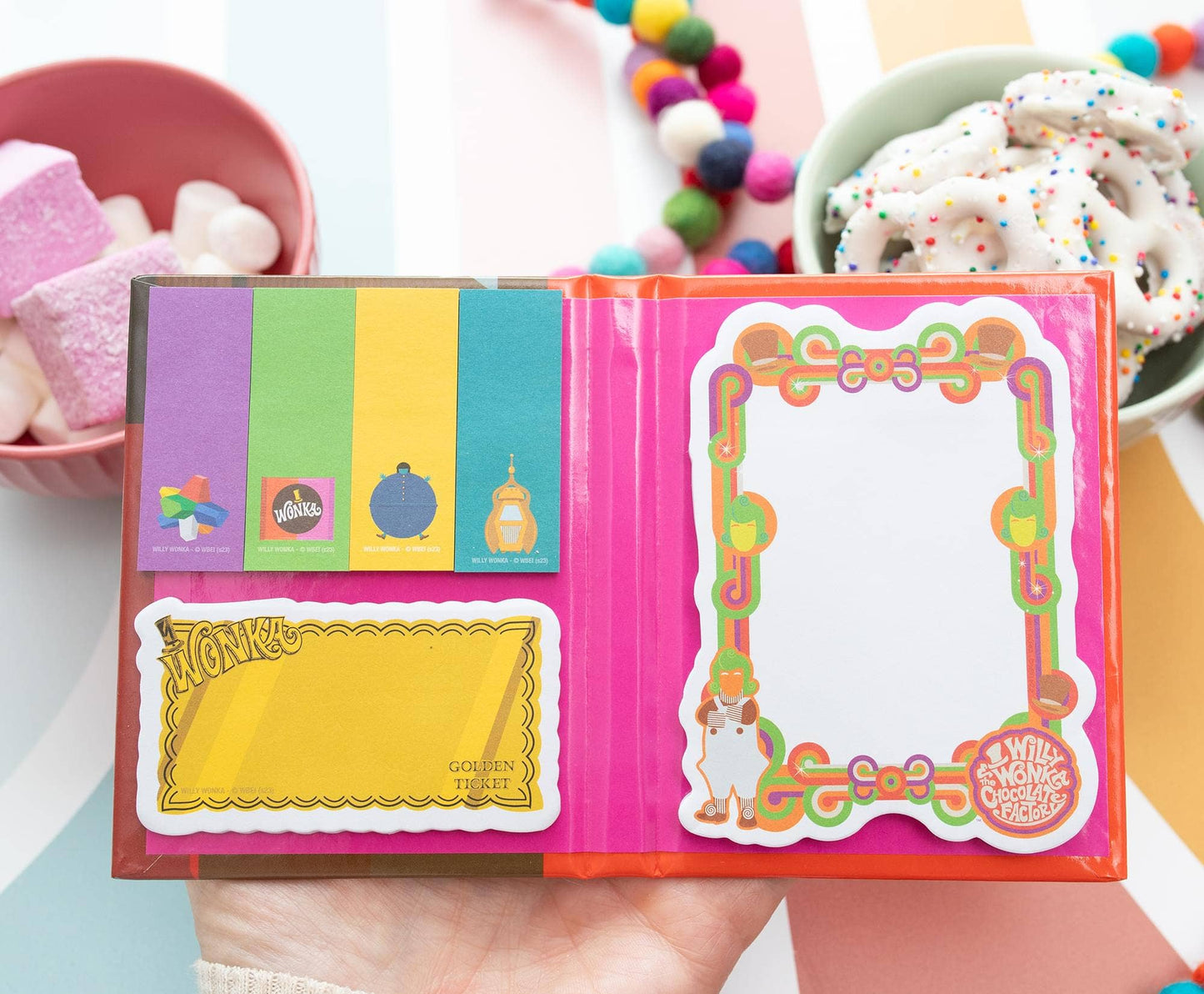 Toynk - Willy Wonka Chocolate Bar Icons Sticky Note and Tab Box Set