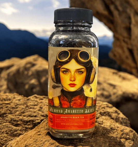 Amaretto Skies Almond Amaretto Deep Etherial Tea in Glass Ja