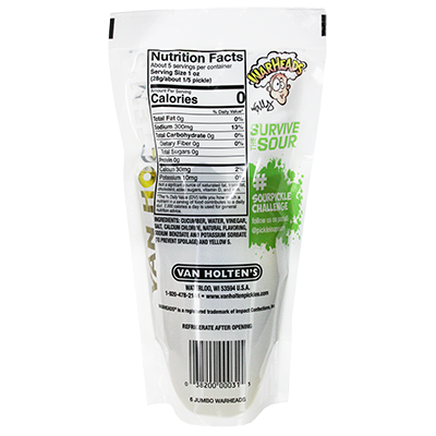 Van Holten's - Van Holten's Warheads Extreme Sour Pickle-In-A-Pouch, 12ct