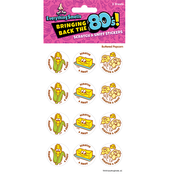 EverythingSmells, LLC - Buttered Popcorn EverythingSmells Scratch & Sniff Stickers