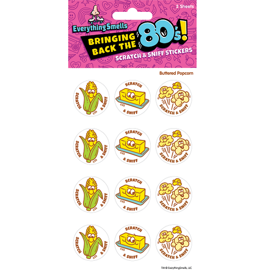 EverythingSmells, LLC - Buttered Popcorn EverythingSmells Scratch & Sniff Stickers