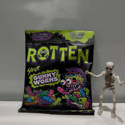 Sour Gummy Worms Candy: GF, Prebiotics, Low Sugar