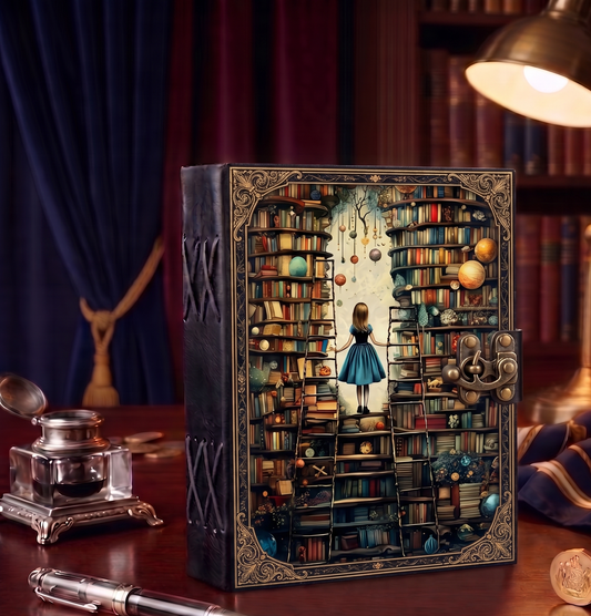 Alice Dream Library Leather Handmade Journal
