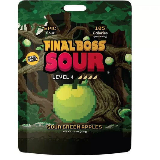 Final Boss Sour - Sour Green Apples (Level 4) - Dried Fruit Candy