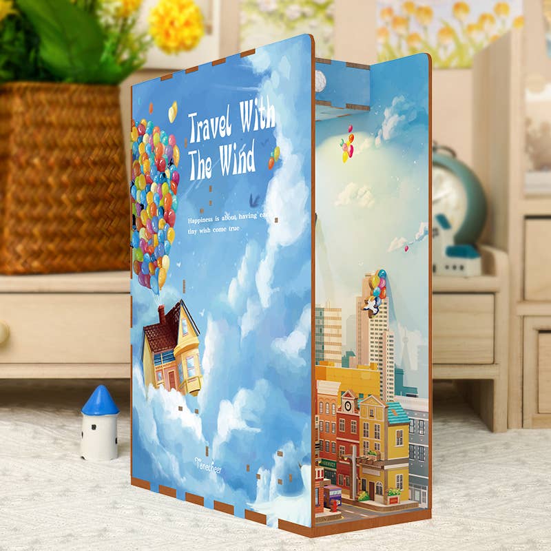 DIY Miniature House Book Nook Kit: Travel with the Wind