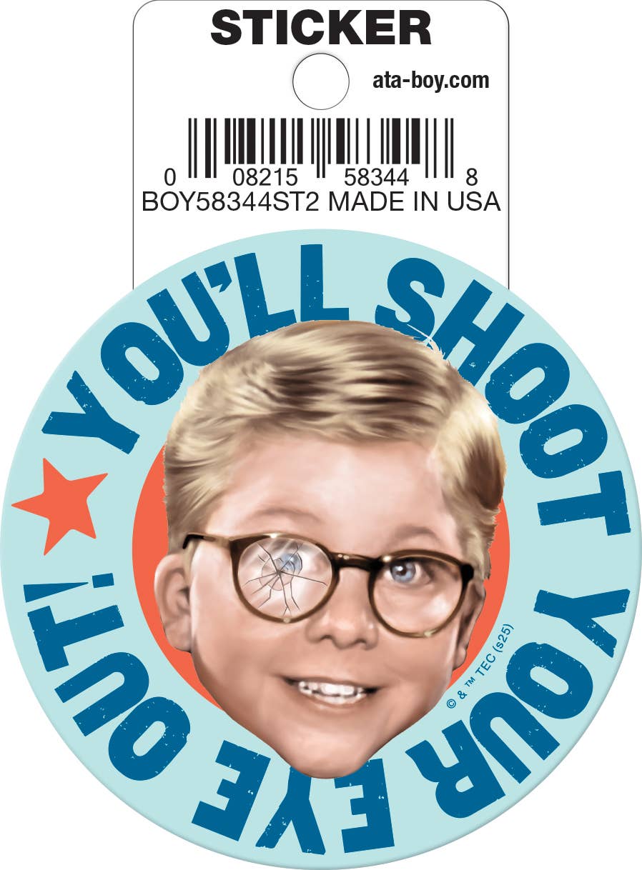Christmas Story Shoot Your Eye Out Die Cut Sticker