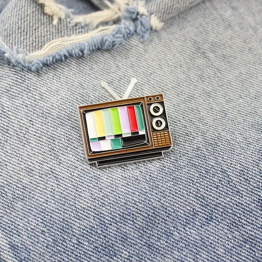 Retro TV Pin Cartoon Brooch Enamel