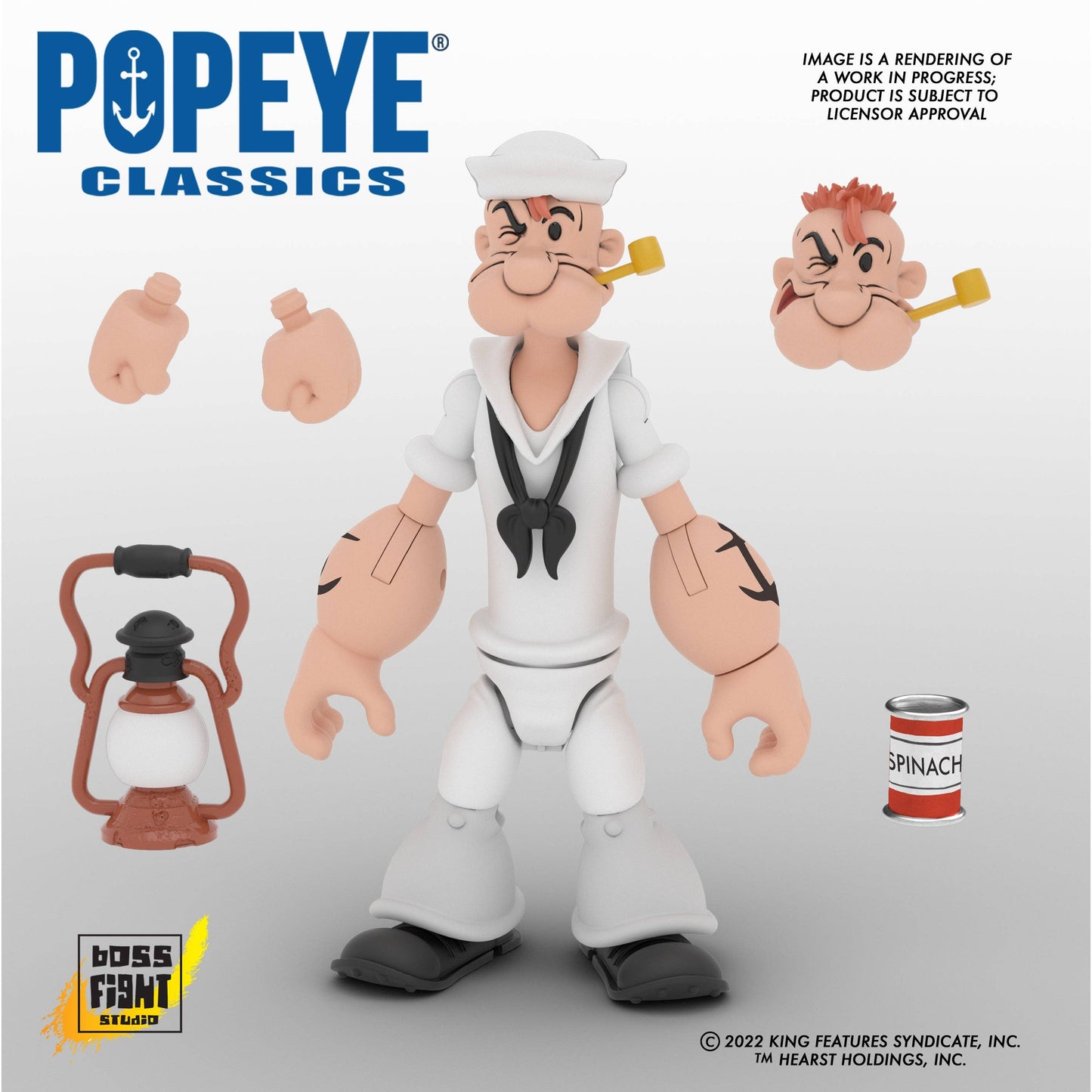 Boss Fight Studio: Action Figures and Collectibles - Popeye Classics Action Figure: Popeye White Sailor Suit