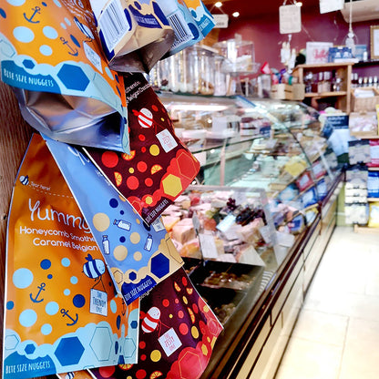 70% Dark Orange Belgian Chocolate Honeycomb pouches 100g