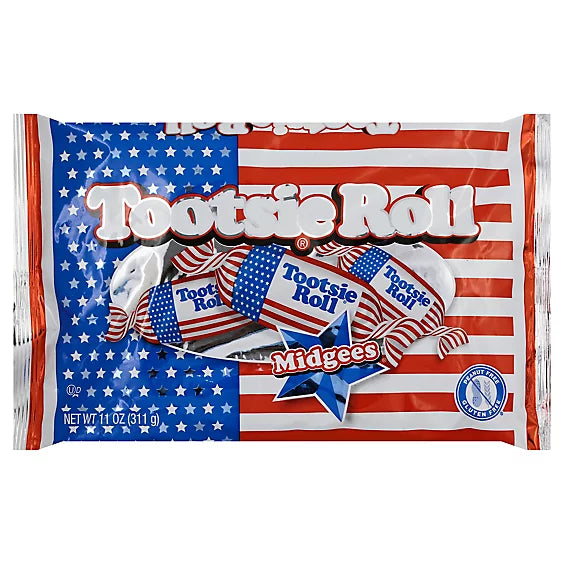 Tootsie Roll Flag Midgees Red/White/Blue 11oz Bag
