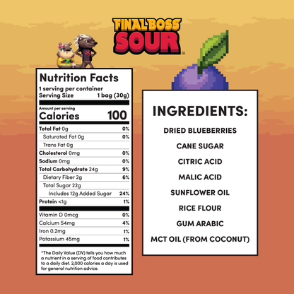 Final Boss Sour - Level 2 Sour Blueberry Retail Display PDQ (12 Count)
