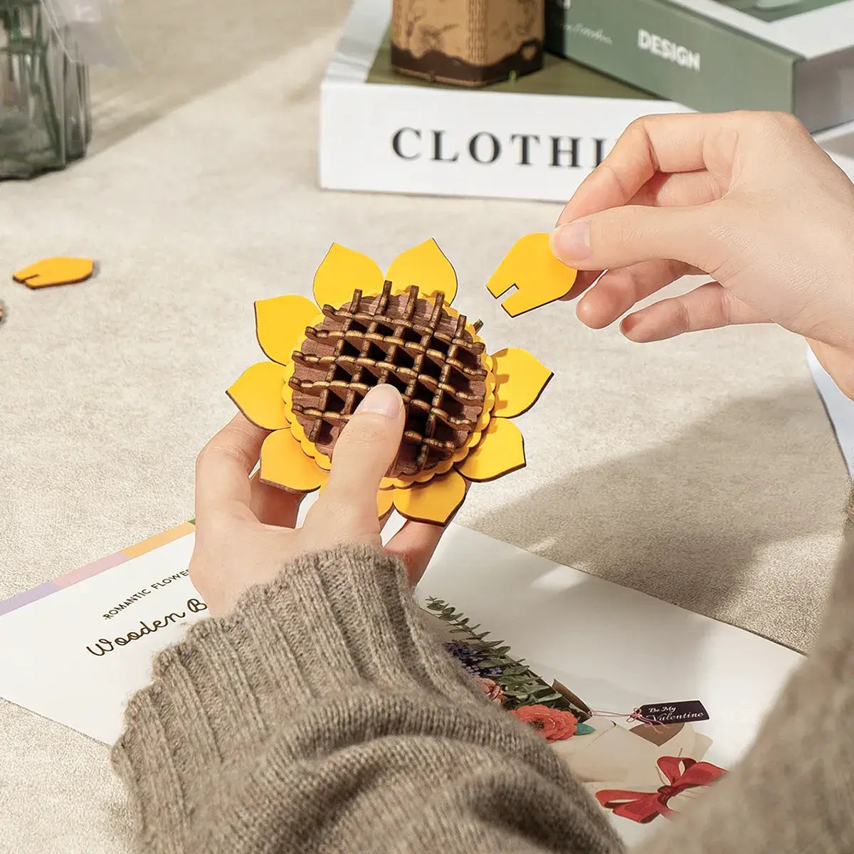 3D Wooden Flower Puzzle Bouquet