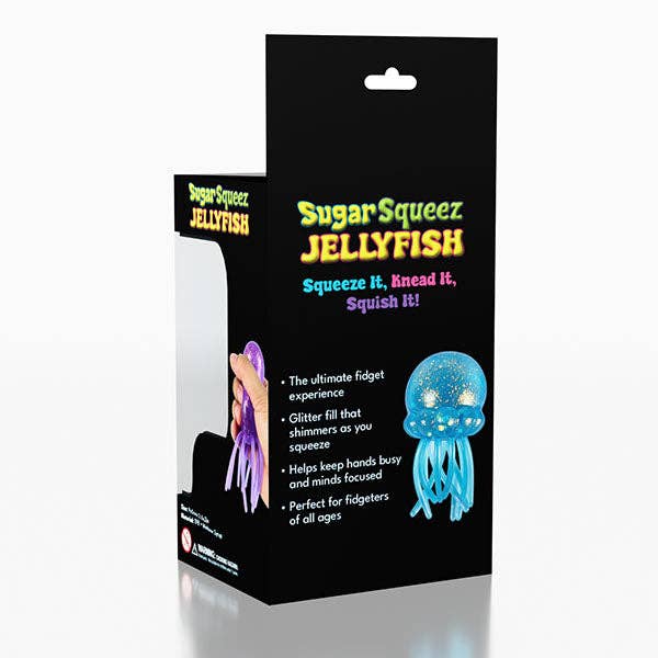 SugarSqueez Squishies® Maltose Jellyfish Glitter Fidget Stress Ball (1pc) Assorted Colors