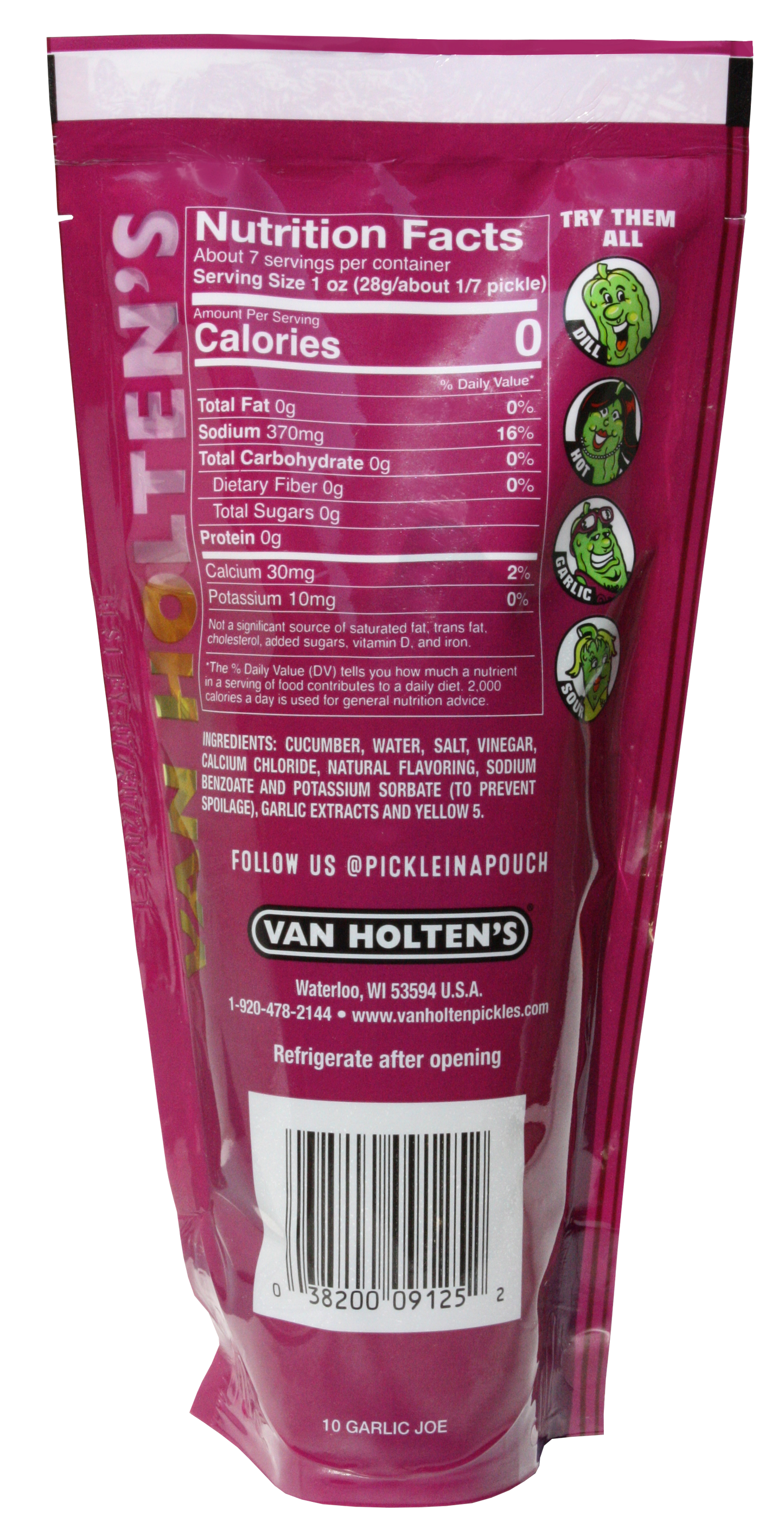 Van Holten's - Van Holten's Garlic Joe Pickle-In-A-Pouch, 12ct Case
